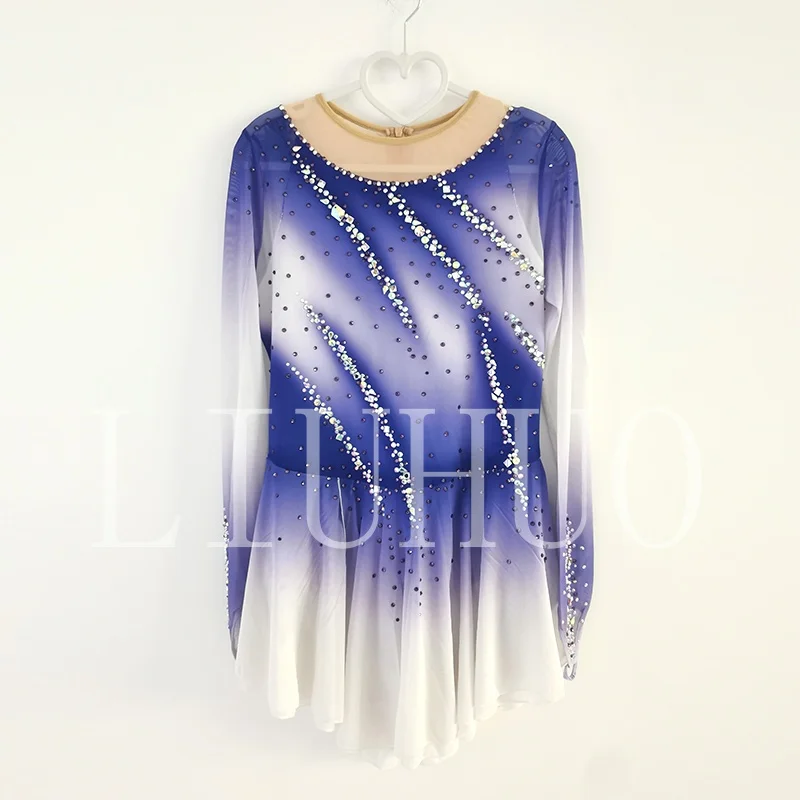LIUHUO Ijs Kunstschaatsen Jurk Meisjes Vrouwen Tieners Stretchy Spandex Paars Competitie Groothandel BD8982