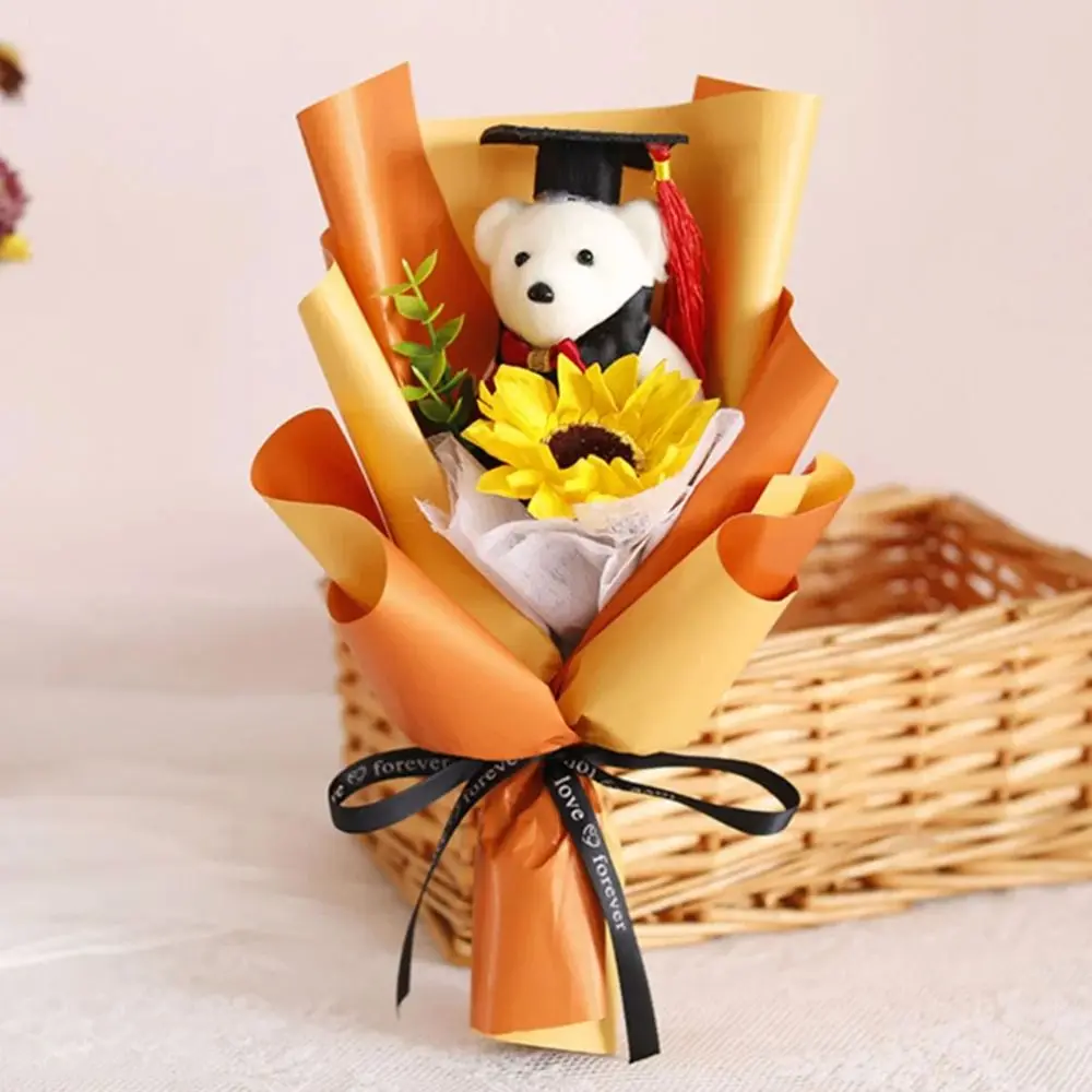 

10 pcs/set Graduation Season Graduation Bear Doll Celebrate Party Foam Bear Mini Bear Flower Bouquet Soft Graduation Ceremony