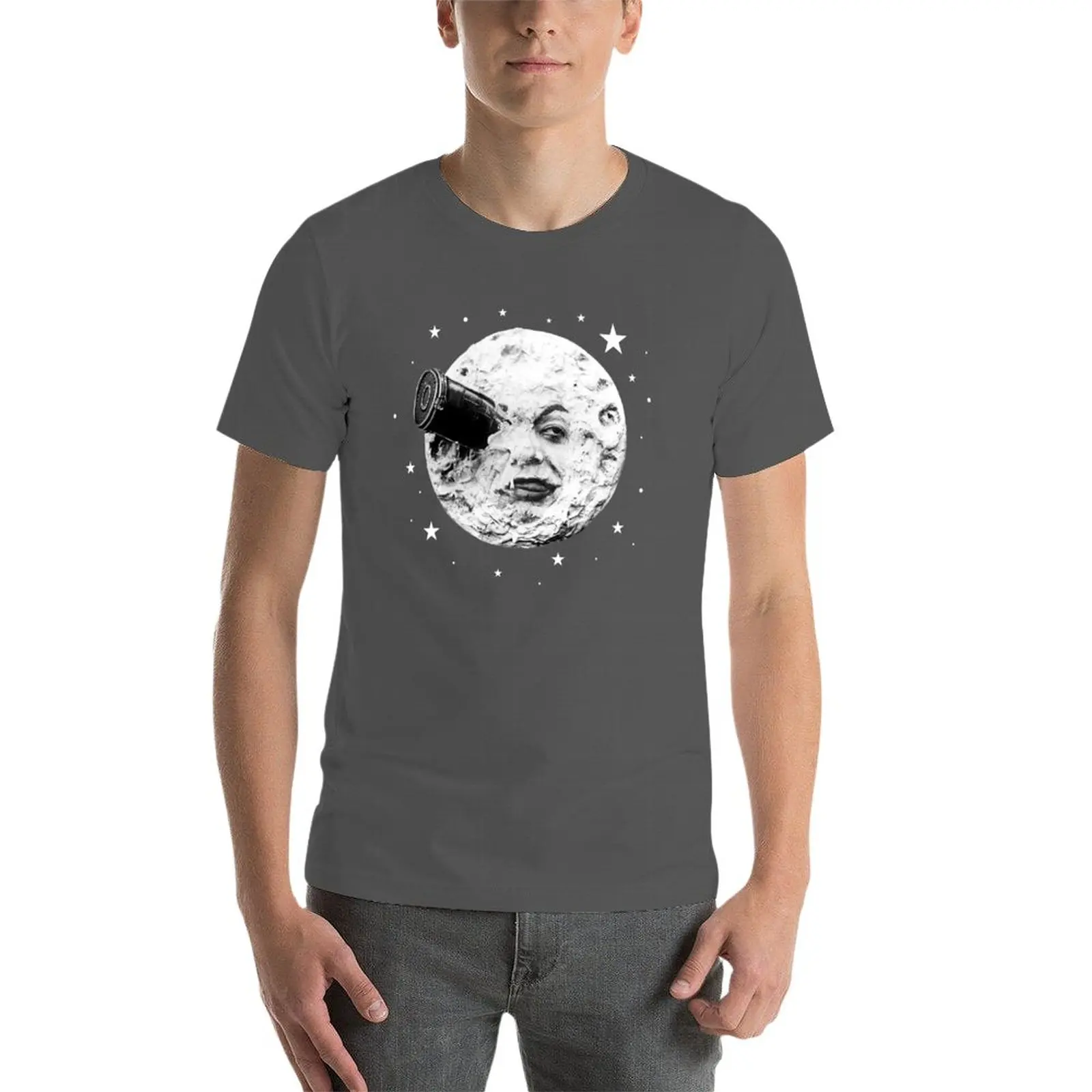 New Moon Face - Melies Rocket Journey to the Moon T-Shirt vintage clothes anime clothes mens t shirts pack
