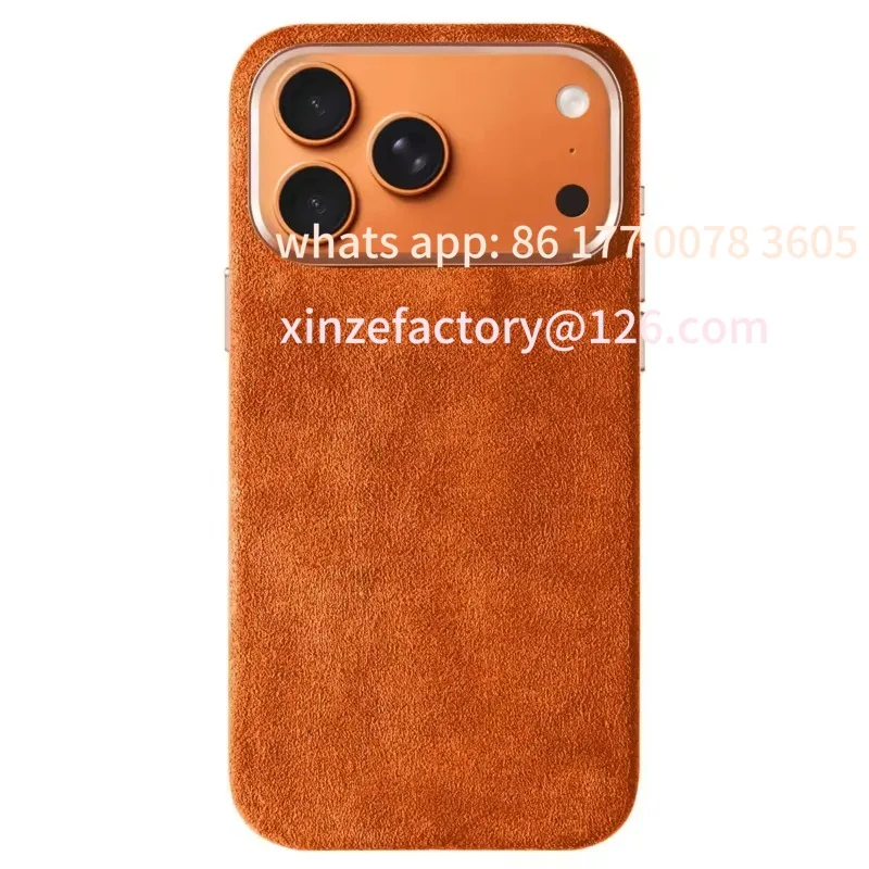 

Customizable Imported Suede Magnetic Phone Case for IPhone 17 Pro Max 17Air 17Pro Alloy Lens High-end Shockproof Leather