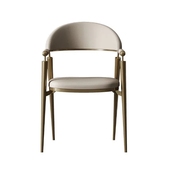

Shilla Wholesale Luxury Leather Dining Chair Upholstery Armchair Restaurant with Stainless Steel Leg Chairs for Hotel