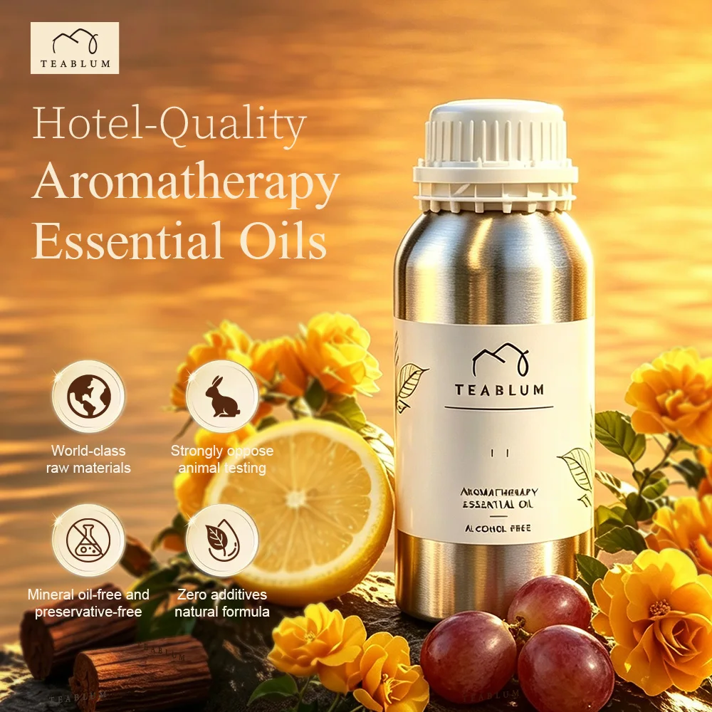 TEABLUM 500ML Aromatic Hotel Essential Oil Hotels Home Air Freshener Pure Plant Essential Oil Alcohol Free for Electric Diffuser