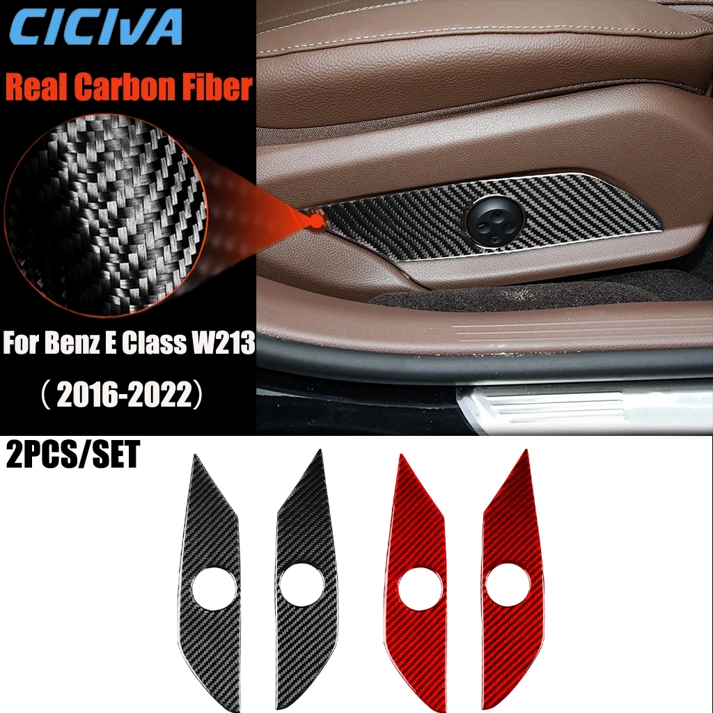 

Carbon Fiber Car Accessories Seat Adjustment Modified Interior Trim Cover Sticker For Mercedes Benz E Class W213 2016-2022
