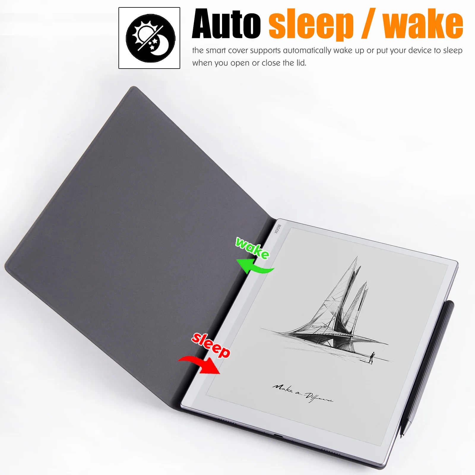 Magnetic Case for All-new Onyx Boox Go 10.3 Tablet (2024 Released) - Ultrathin Lightweight Book Folio Cover with Auto Sleep/Wake