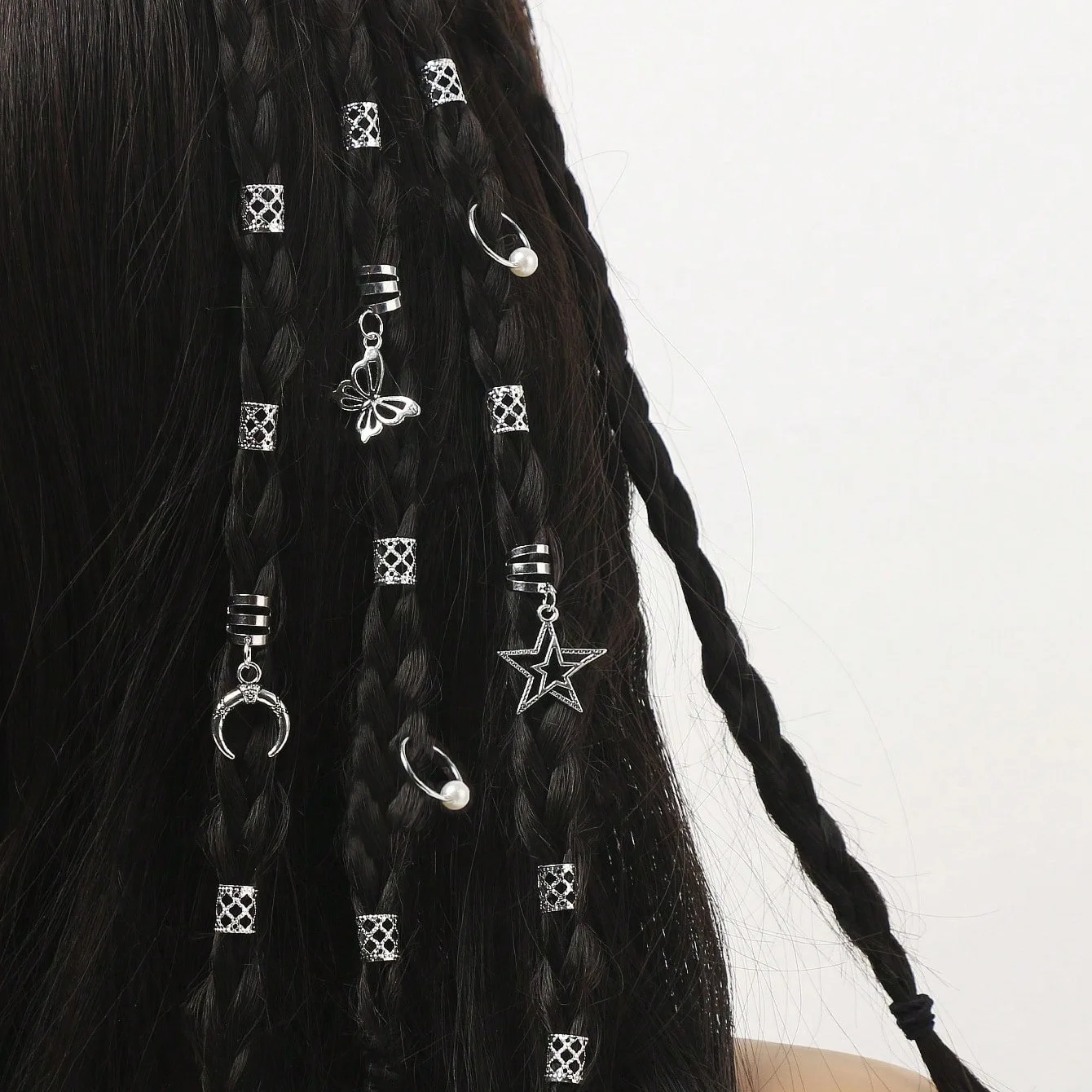 

Pearl Vintage Dreadlock Hair Cuffs Metal Braid Rings for Amazon Shein Temu Cross Border Managed Supply