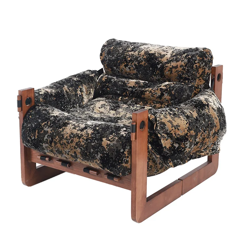 

Single sofa leisure chair retro style Jersey chair home balcony medieval recliner