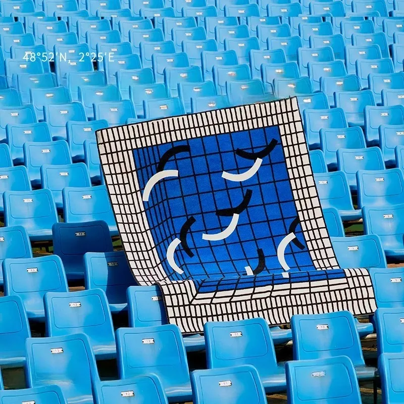 Fun design living room, e-sports room room art, blue carpet mat