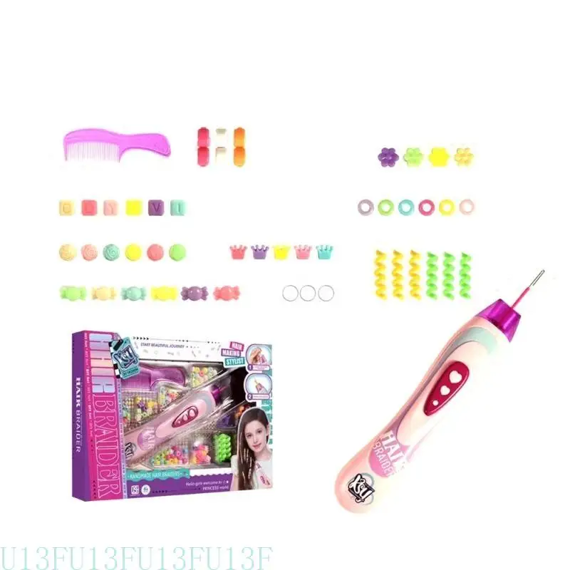 U13f Roleplay Hair Braider Machine pour les enfants Girls Princess Hair Decoration Set super pour le cadeau d'anniversaire fille