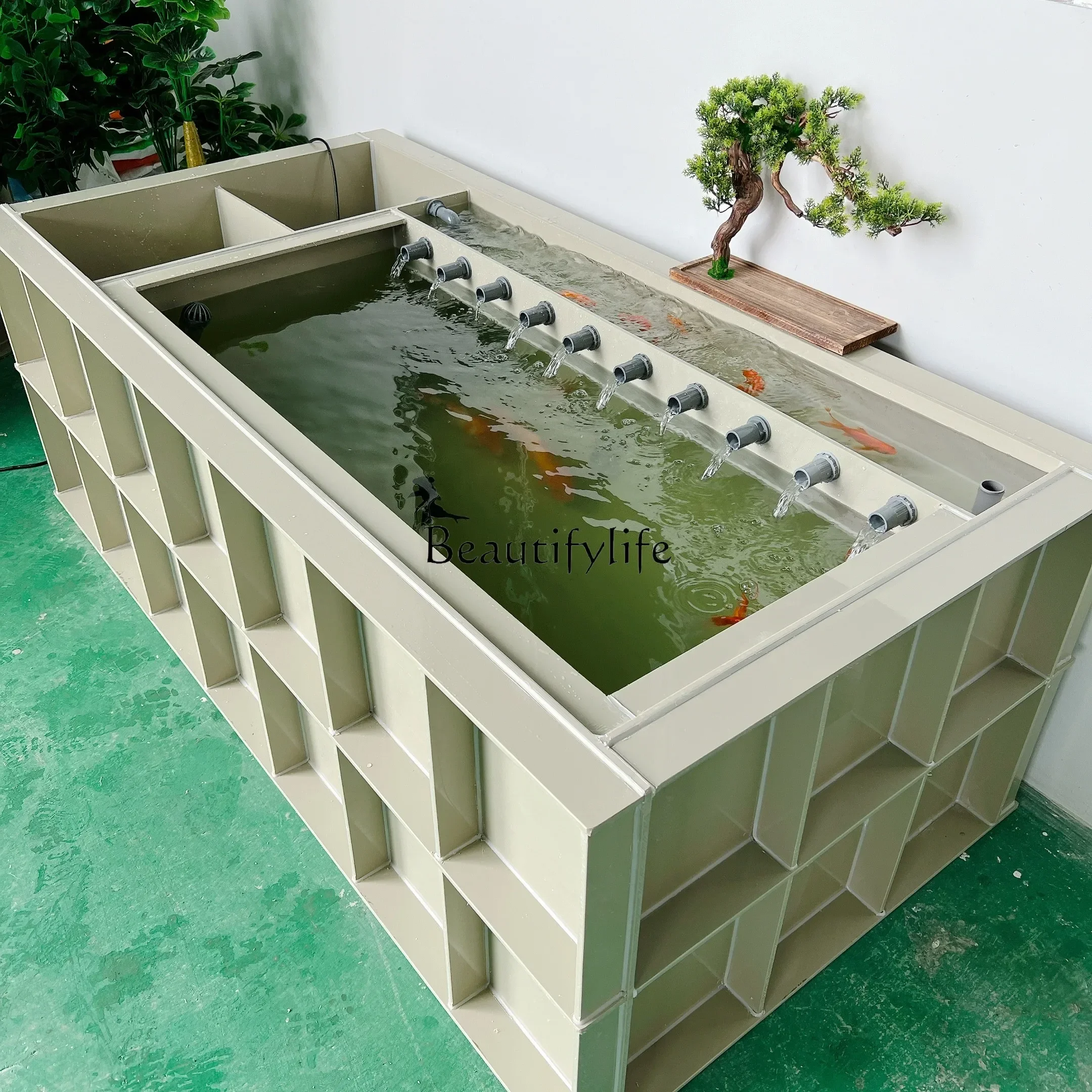 Villa Yard Balcony Home Large Upgraded Side Filter Fish Tank Fish Pond plus Pp Plastic