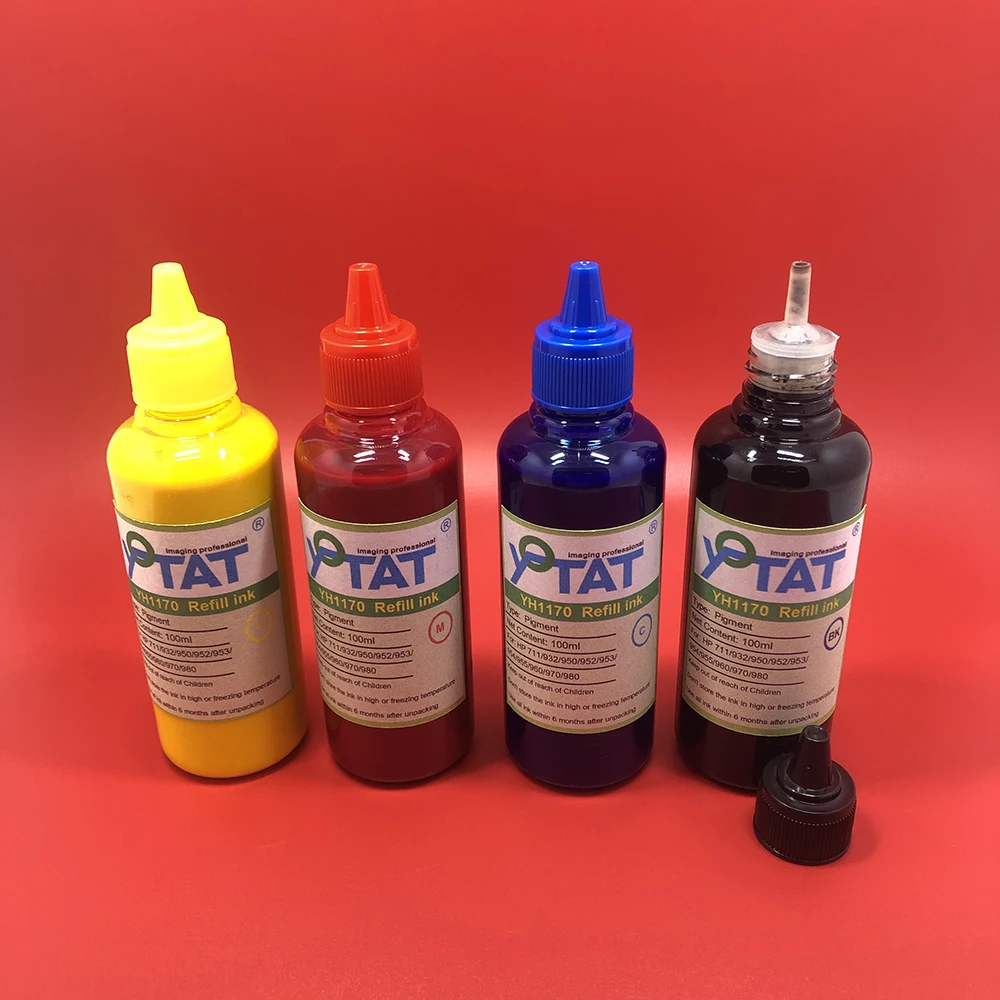 100ml Bulk Refill Pigment Ink Kit for HP 178 364 564 655 711 932 933 950 951 952 953 954 955 970 971 980 981 Inkjet Printer