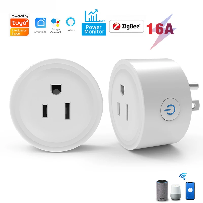 

ZigBee Smart Socket US 10A/16A/20A Plug with Power Monitoring Smart Life Application Remote Control Compatible with Ale