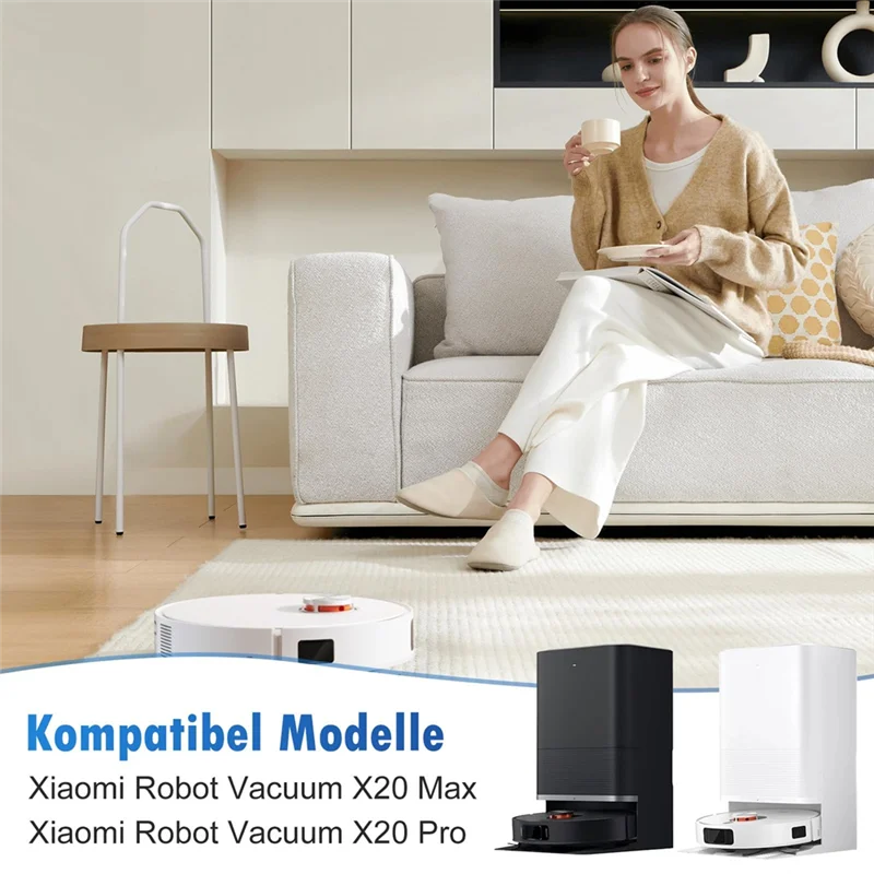 Stable-Accessories For Xiaomi Robot Vacuum X20 Max / X20 Pro Robot Vacuum Cleaner, With Main Brush, Wipes,Dust Bags,Filters