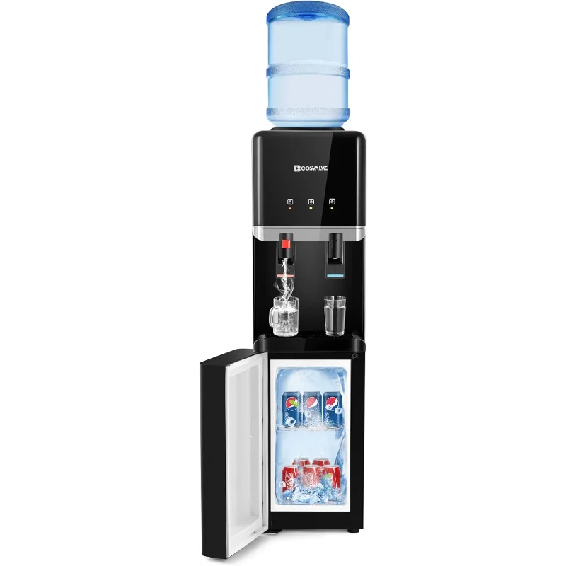 

Диспенсер для охлаждения воды COSVALVE, 5-галонный охладитель для горячей/холодной воды с верхней загрузкой и шкафом для морозильной камеры, компрессионное охлаждение с ребенком