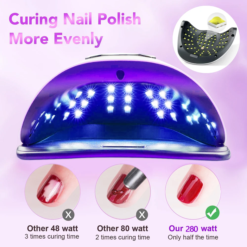 lampara led para uñas, semi-permanent nail lamp secador de esmalte de Gel con sensor de movimiento, profesional, para salón de manicura, 66LED