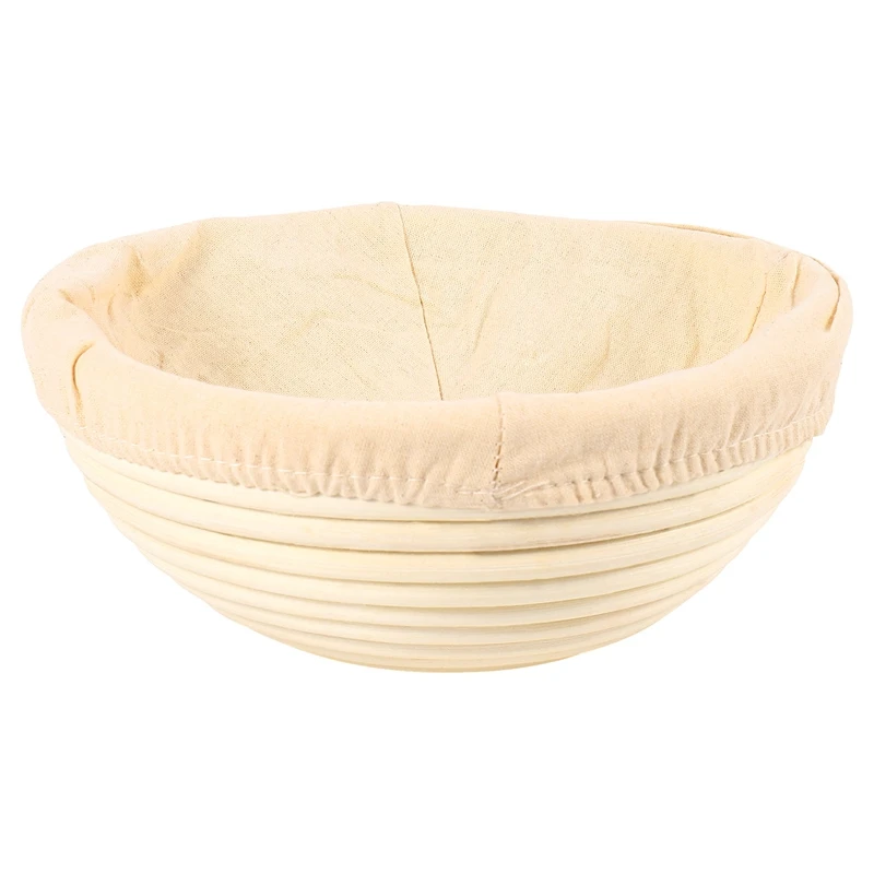 

Round Banneton Proofing Basket Set – Brot Form Unbleached Natural Cane Bread Baking Kit With Cloth Liner