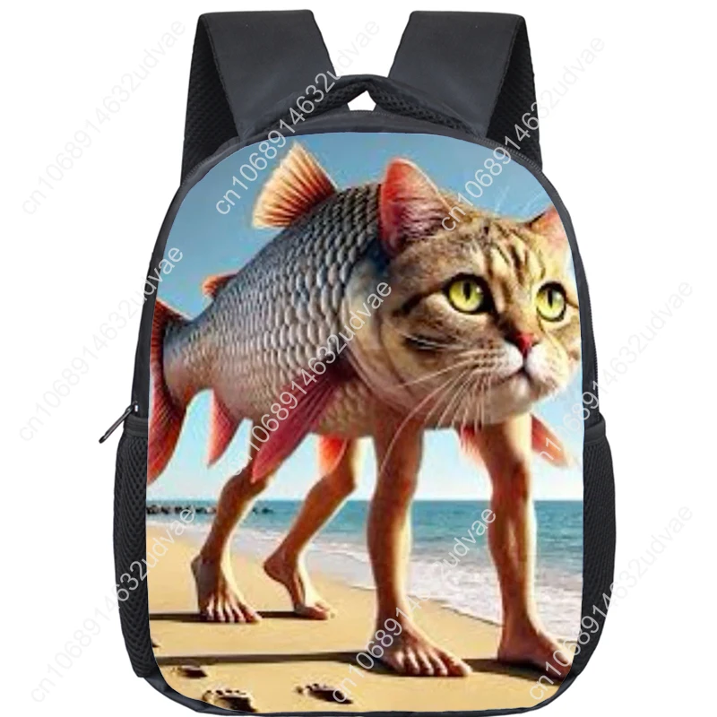 12inch Funny Italian Brainrot Children Backpack Tung Tung Tung Sahur School Bags for Boys Girl Kindergarten Bookbag Kids Mochila