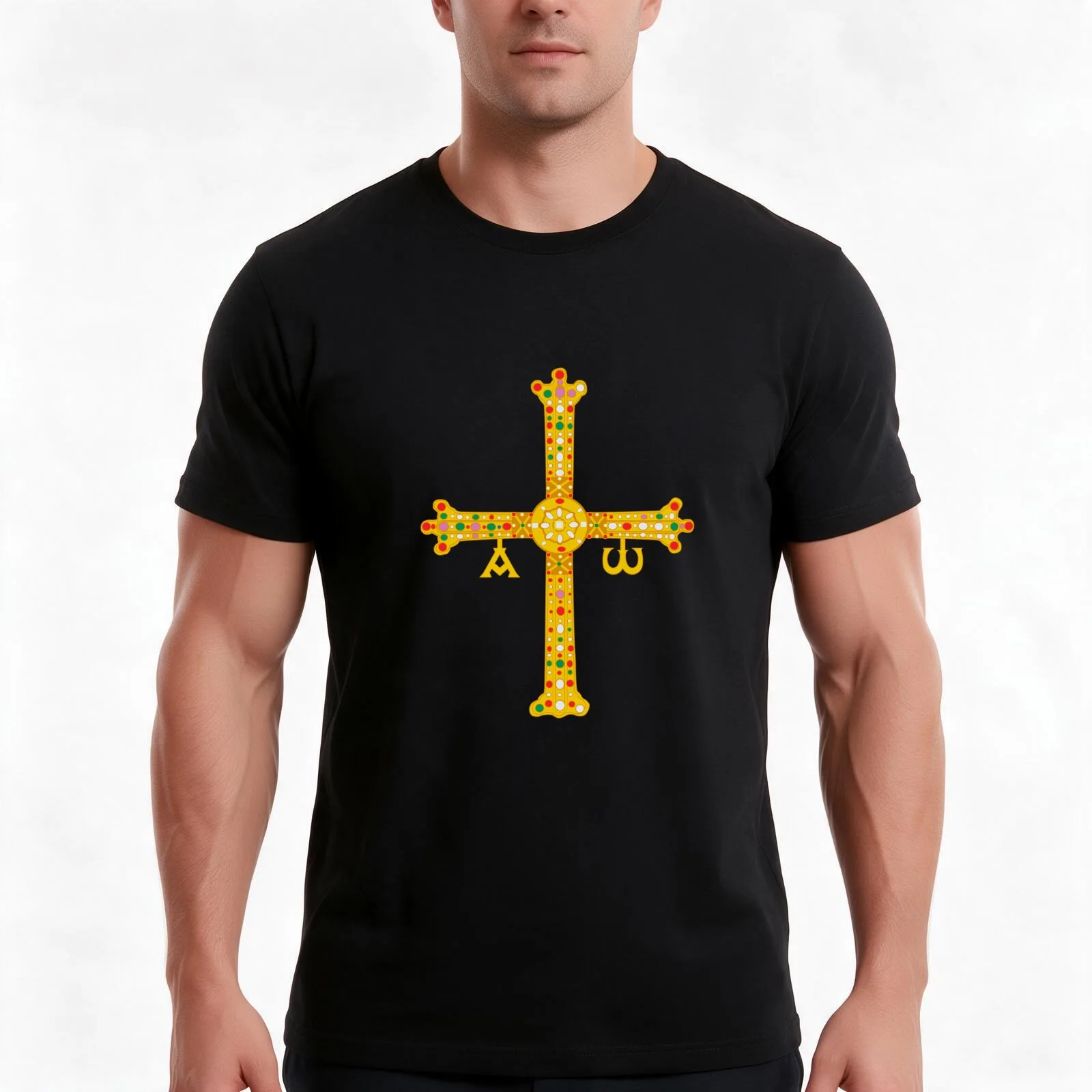 Cruz de la Victoria or Cruz de Asturias T-Shirt, Summer Casual Cotton Tee, Oversized Streetwear Tops, Vintage Graphic Print