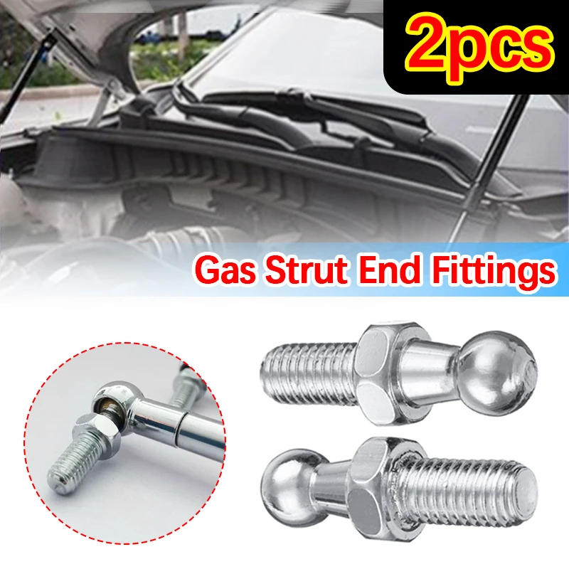 

2Pcs M8 Boot Bonnet Lift Support Gas Strut End Fitting Ball Pin Joint Valve Spring Holders Accessory Universal 10mm