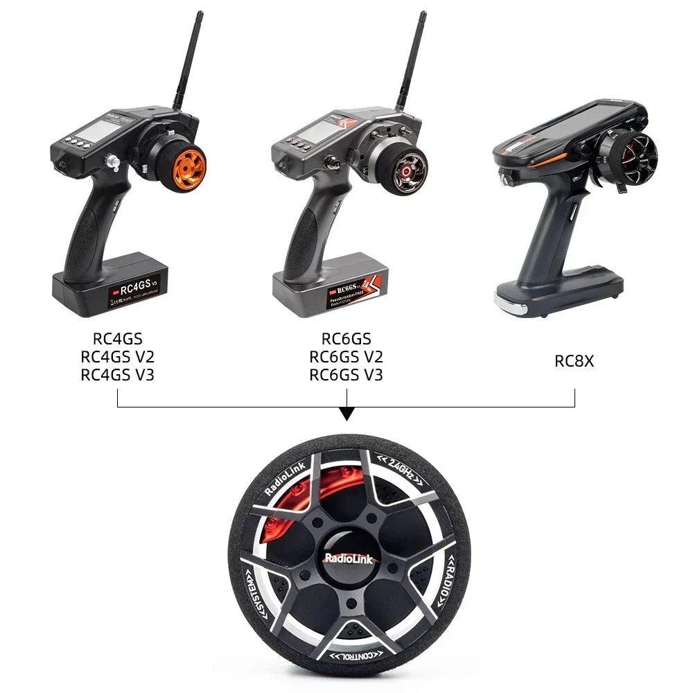 Radiolink 금속 합금 스티어링 휠 - RC8X/RC6GS/RC4GS에 적합, RC 자동차/보트 레이싱 부품용 고내구성 업그레이드