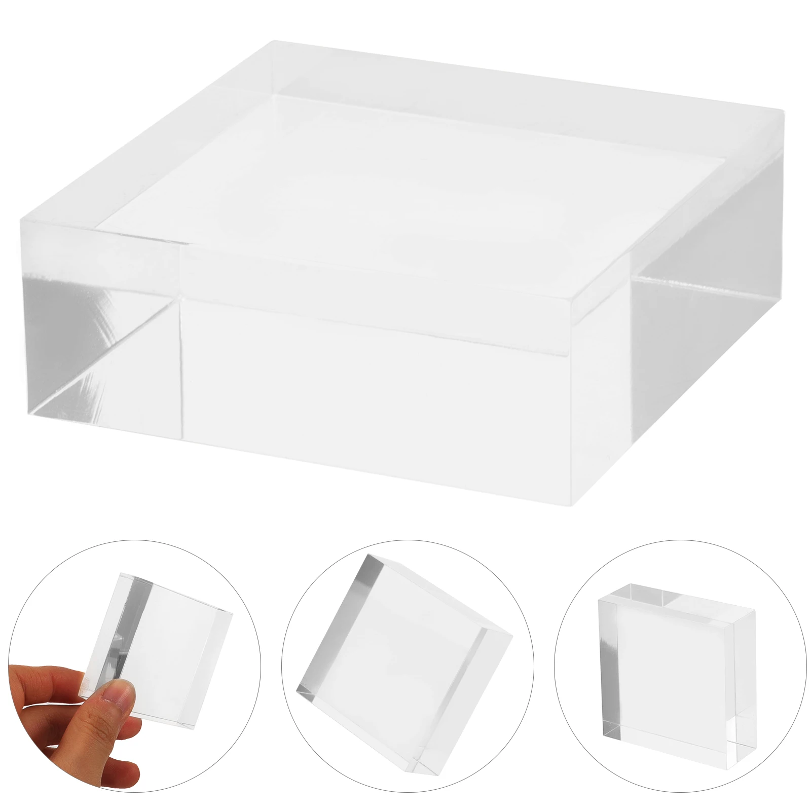 

5pcs Acrylic Display Block Clear Jewelry Stand Durable Holder for Ring Earring Showcase Pedestal Home Office Wedding Decoration