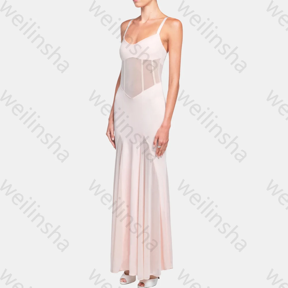 فساتين سهرة أنيقة بدون أكمام بحزام سباغيتي فستان مثير للمشاهير بدون ظهر فساتين حفلات رائعة عالية الجودة حسب الطلب