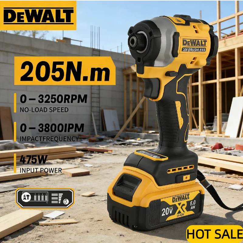 

Ударный шуруповерт DEWALT DCF850, крутящий момент 205 Н·м, реверс, 20В, для закручивания шурупов и затягивания болтов в строительстве и мастерских