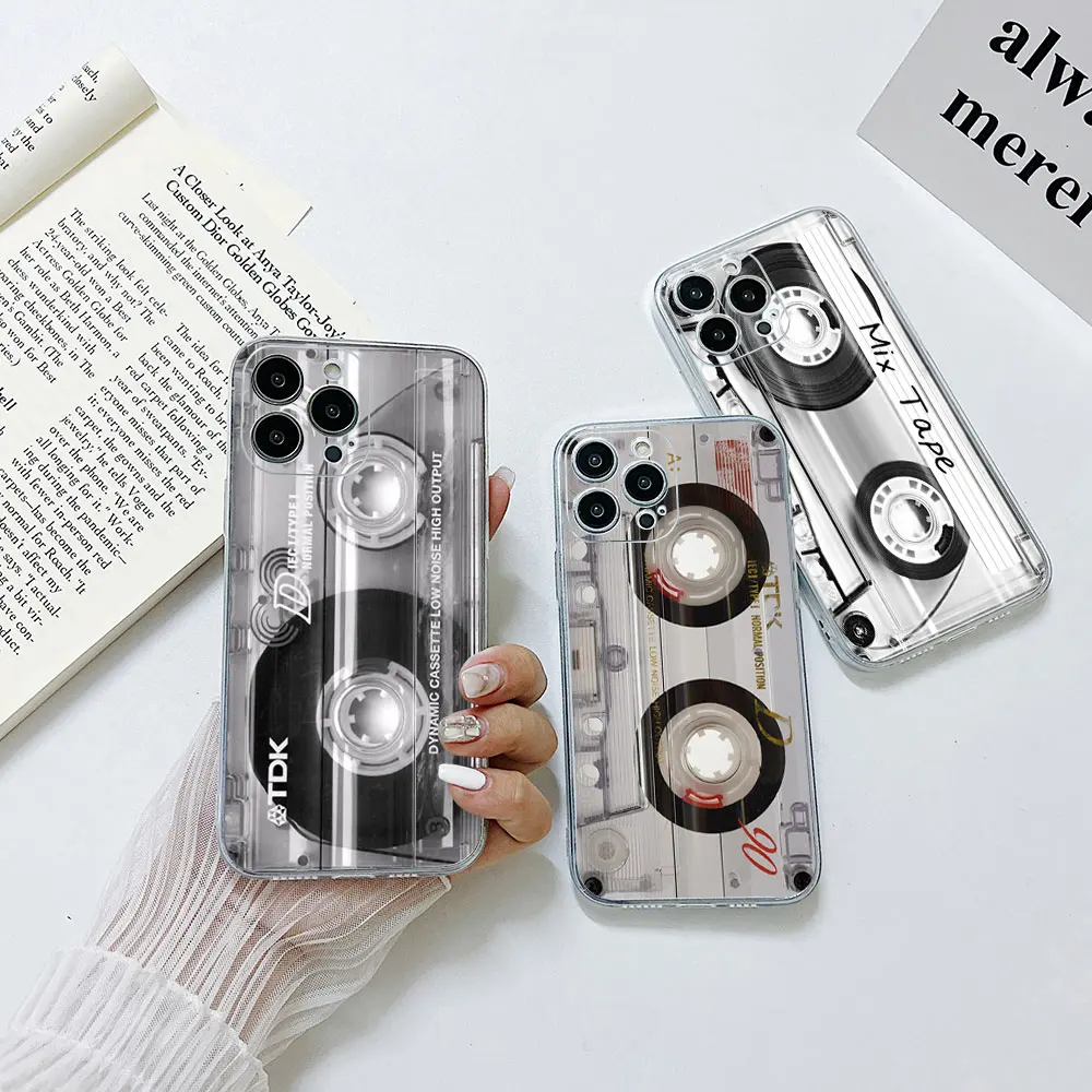 Hot Classical Old Cassette tape Phone Case For Xiaomi Redmi Note 12 11 11T 10 10S 9 Pro Plus 10C 9A 9C 9T K40 4G 5G Transparent