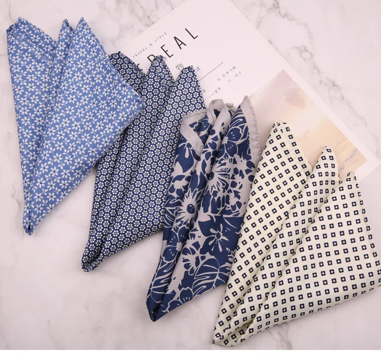 33cm Oversized Men's Pocket Square Polka Dot Red Floral Print Handkerchief Chest Towel Paisley Suits Wedding Gentlemen Hankies