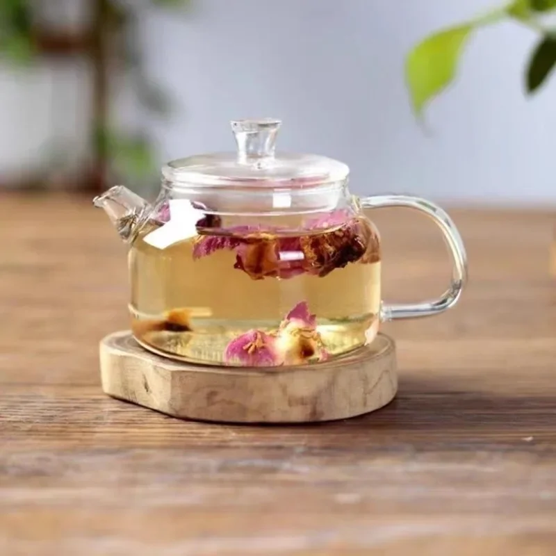 Small Capacity Transparent Glass Teapot with Filter Heat-Resistant Flower Tea Kettle Household Kung Fu Tea Pot Teaware