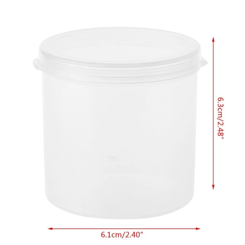 R1WA Round Clear Plastic Containers Beads Crafts Jewelry Display Storage Boxes for Ca