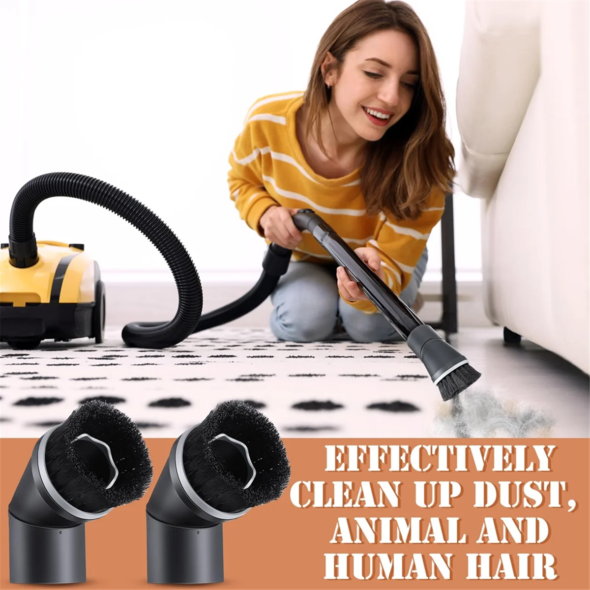 2 pak sikat debu penyedot debu kompatibel untuk seri Miele C dan S, SSP-10 35mm, 07132710, sikat debu Putar