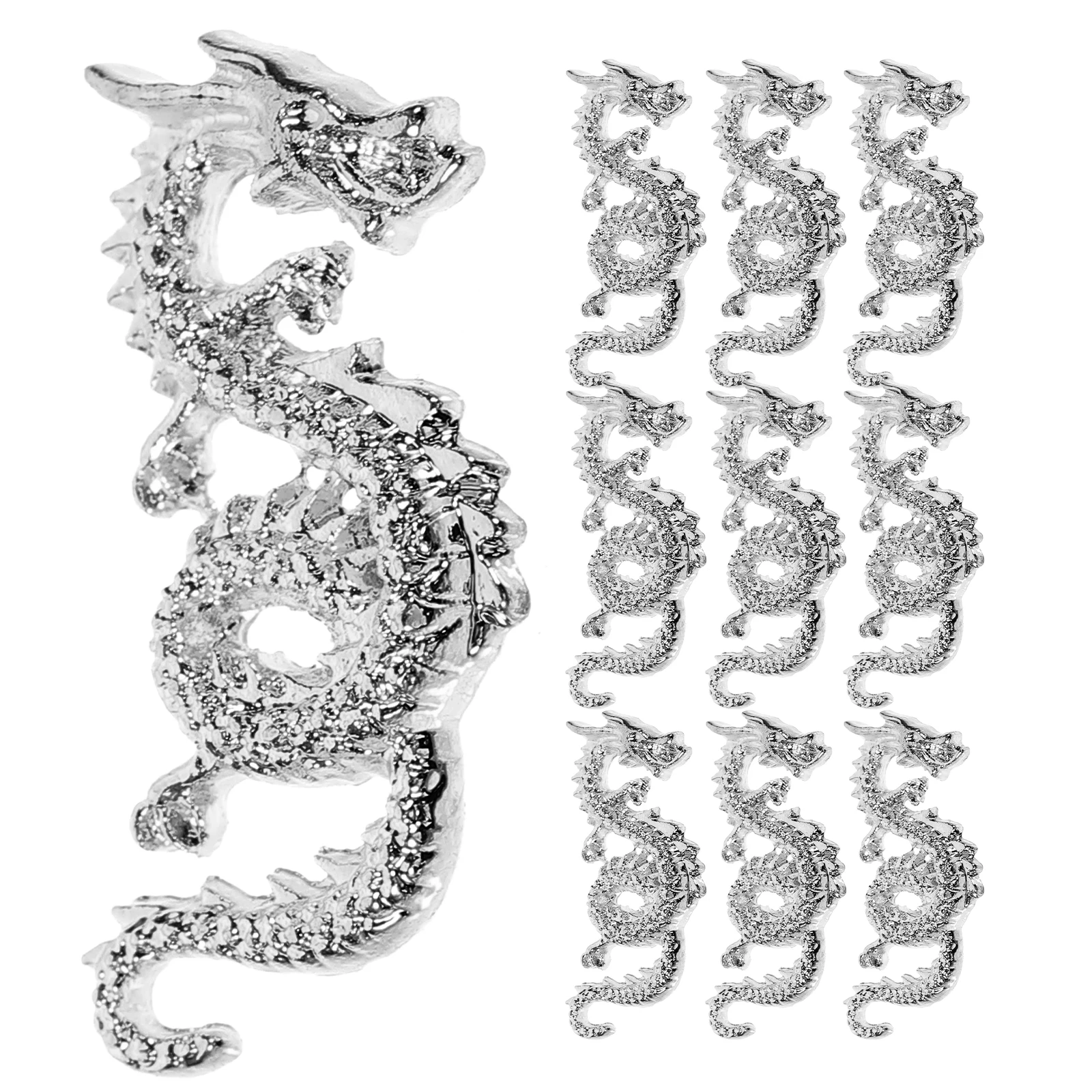 

10Pcs Nail Charms Dragon Design Small Size Metal Nail Gems DIY Manicure Decorations Christmas Wedding Party Nails