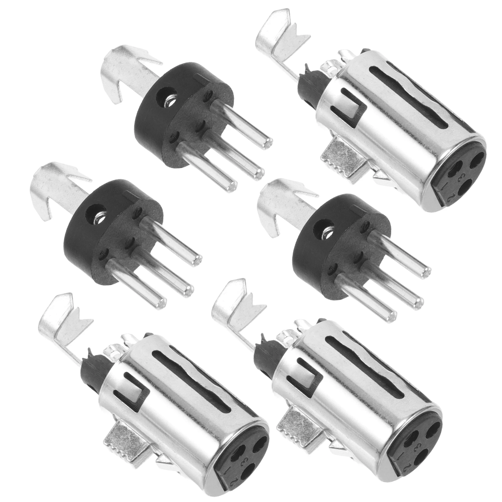 

6pcs Microphone Connector Xlr Adapter for Audio Equipment Mixer Durable Metal Easy Installation Compatibility Signal