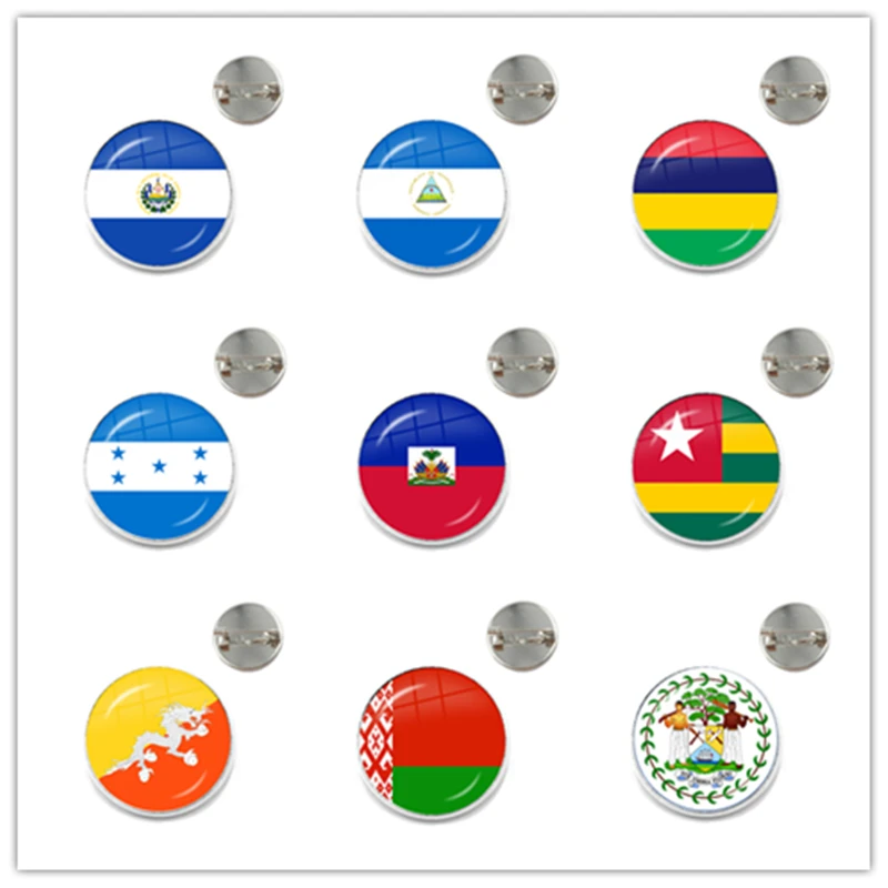 

Sardova,Nicaragua,Mauritius,Honduras,Haiti,Togo,Bhutan,Belarus,Belize National Flag Glass Brooch Collar Pins Badge Jewelry Gift