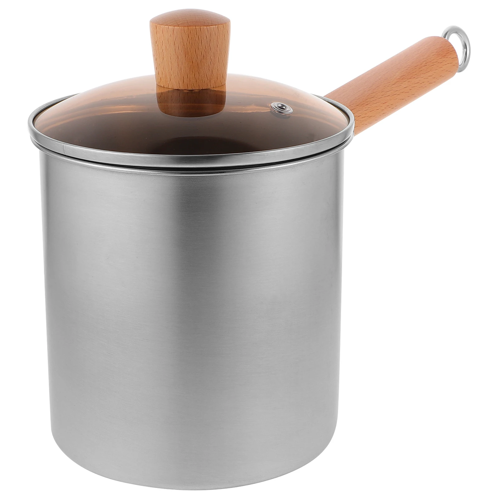 

1pc Stainless Steel Fryer Deep Shape Prevents Splattering Small Size for Home Versatile Frying Boiling Hot Pot Stewing