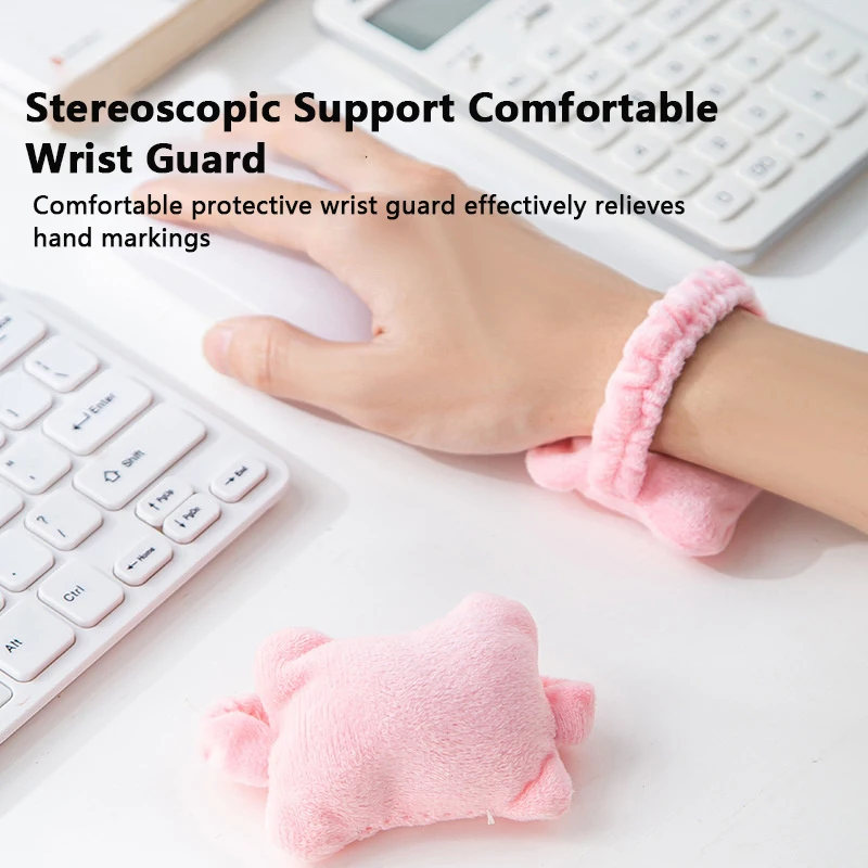 Plush Mouse Wrist Rest Hand Pillow Guard Support Cushion Elastic Band Anti-wear Comfortable Wrist Band for Computer