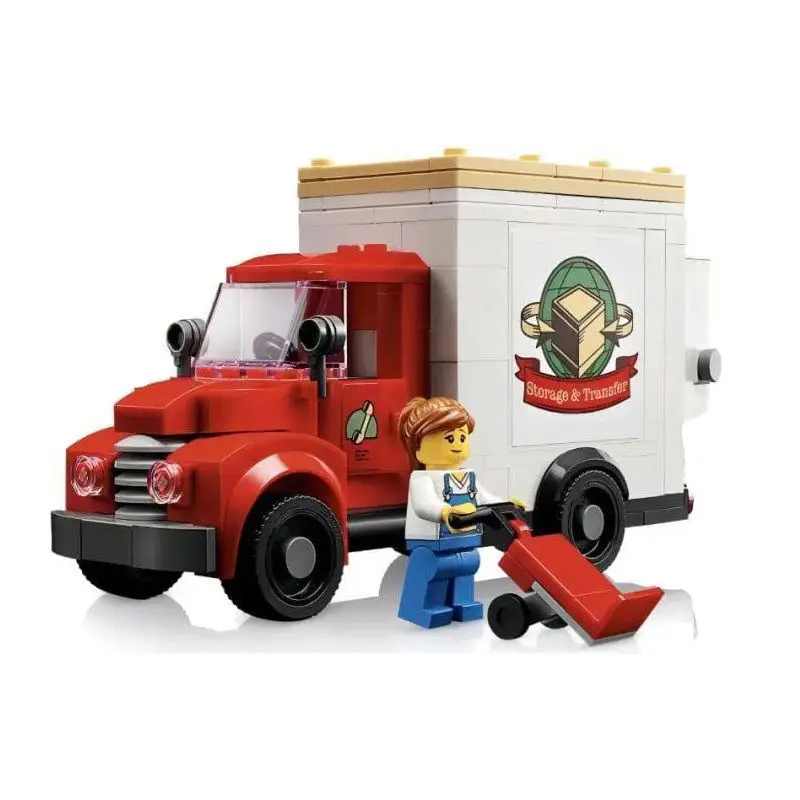 LEGO Icons 40586 Moving Truck with 2 LEGO Minifigures of Movers (Girl and Boy) Plus A Gramola Piano & Dressing Table Xmas Gift