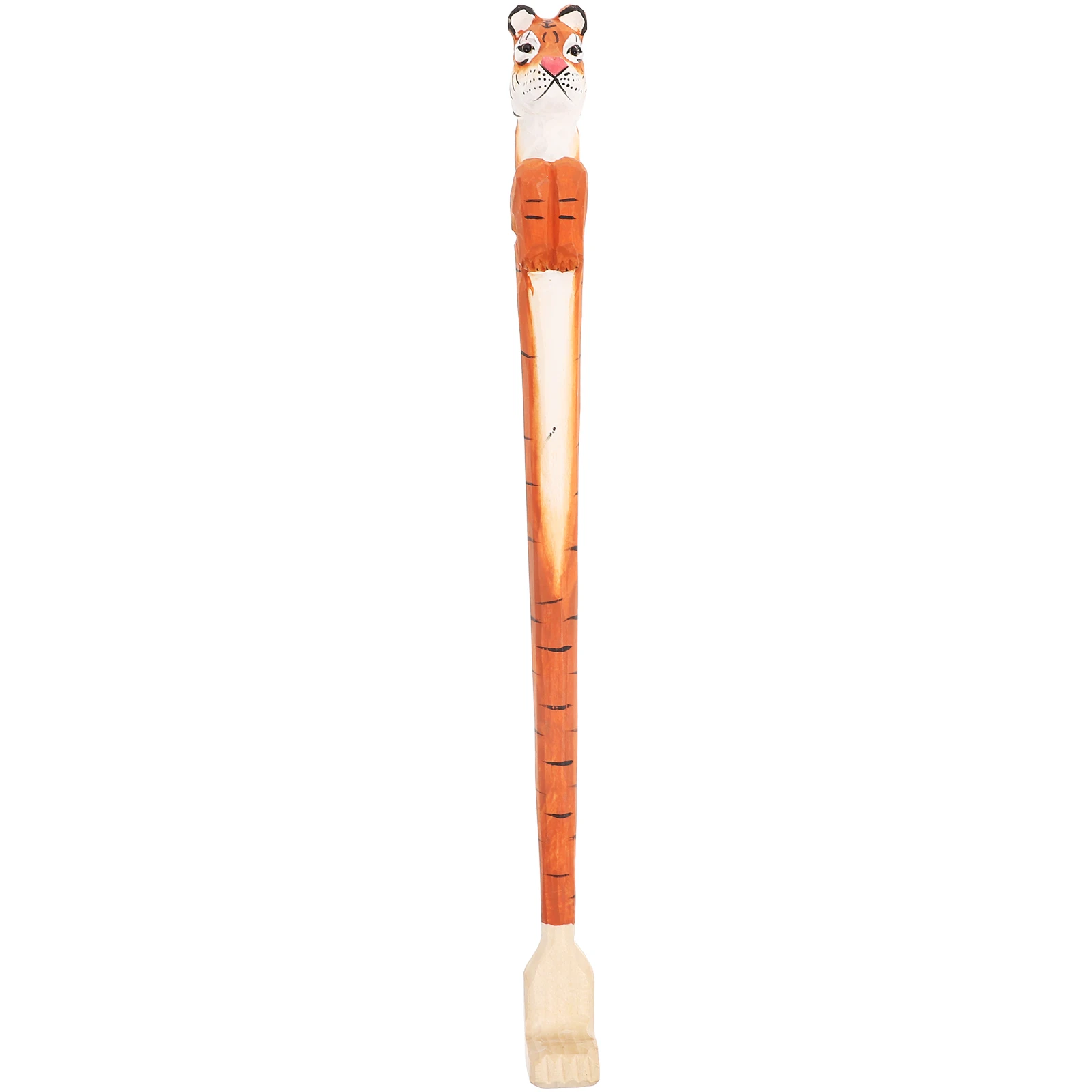 

Wood Back Tiger Shaped Itch Relief Tool Long Reach Massage Stick Body Tickler Home Decor Portable Back Scratcher Gift