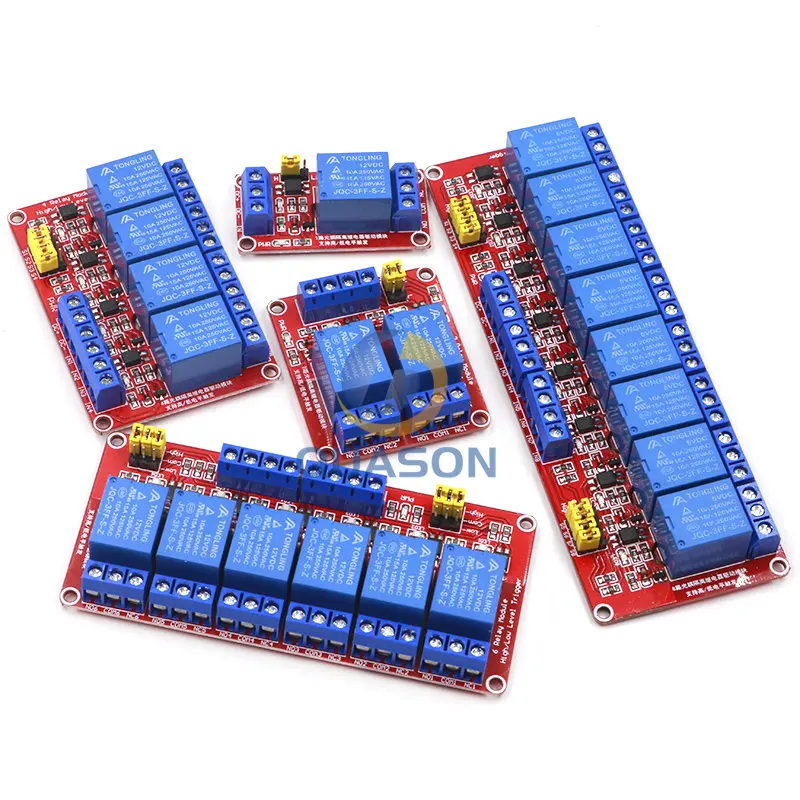 1 2 4 6 8 Channel 24V Relay Module Board Shield with Optocoupler Support High and Low Level Trigger forArduino