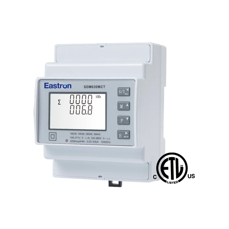 

Трехфазный счетчик электроэнергии EASTRON SDM630MCT с поддержкой Modbus, одобренный ETL, многофункциональный, миниатюрный, интеллектуальный