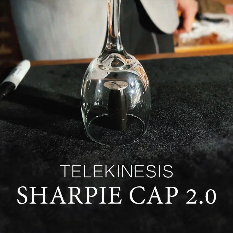 Telekinesis Sharpie Cap 2.0 Remote Control Coin Fall Off Cap Magic Trick Borrowed Coin Telekinesis Illusion Glass Cover Close Up