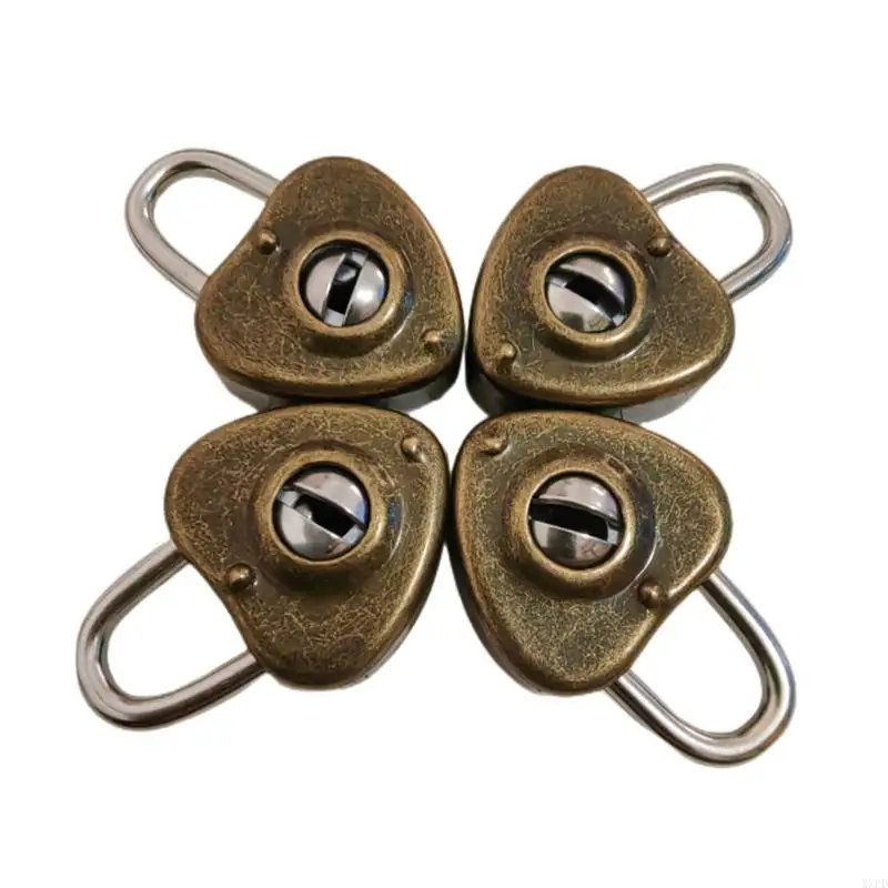 4XFD Mini Padlock Vintage Heart Lock With Alloy Wishs Lock for Jewelry Box