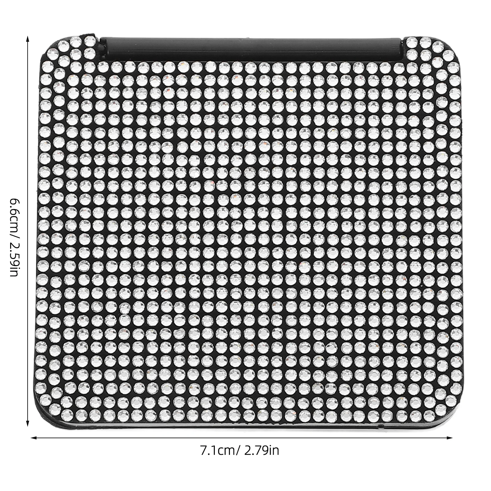 مرآة مكياج صغيرة قابلة للطي من بلينغ، مرآة محمولة مدمجة من حجر الراين لمحفظة السفر والمكتب وإكسسوارات السفر للفتيات