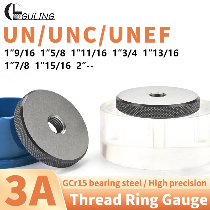 

Набор из 2 калибровочных колец (1*GO+1*NOGO) 3A1''9/16, 1''5/8, 1''11/16, 1''3/4, 1''13/16, 1''7/8, 1''15/16, 2'-UN/UNC/UNEF, американский стандарт, для мелкой резьбы