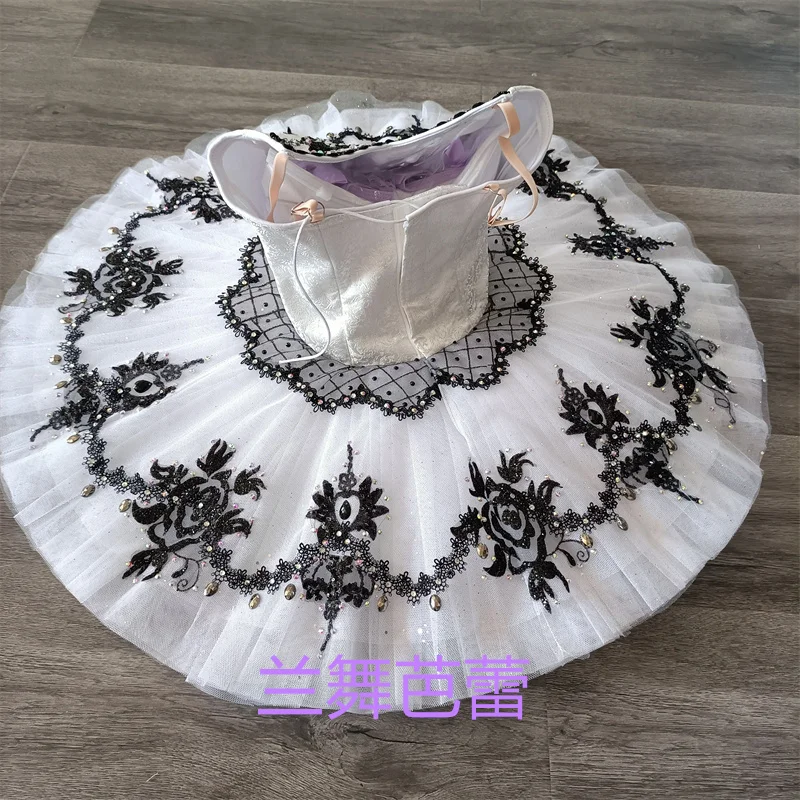 전문 사용자 정의 크기 12 레이어 어린이 소녀 여성 성인 경쟁 성능 착용 화이트 스완 레이크 발레 투투 의상