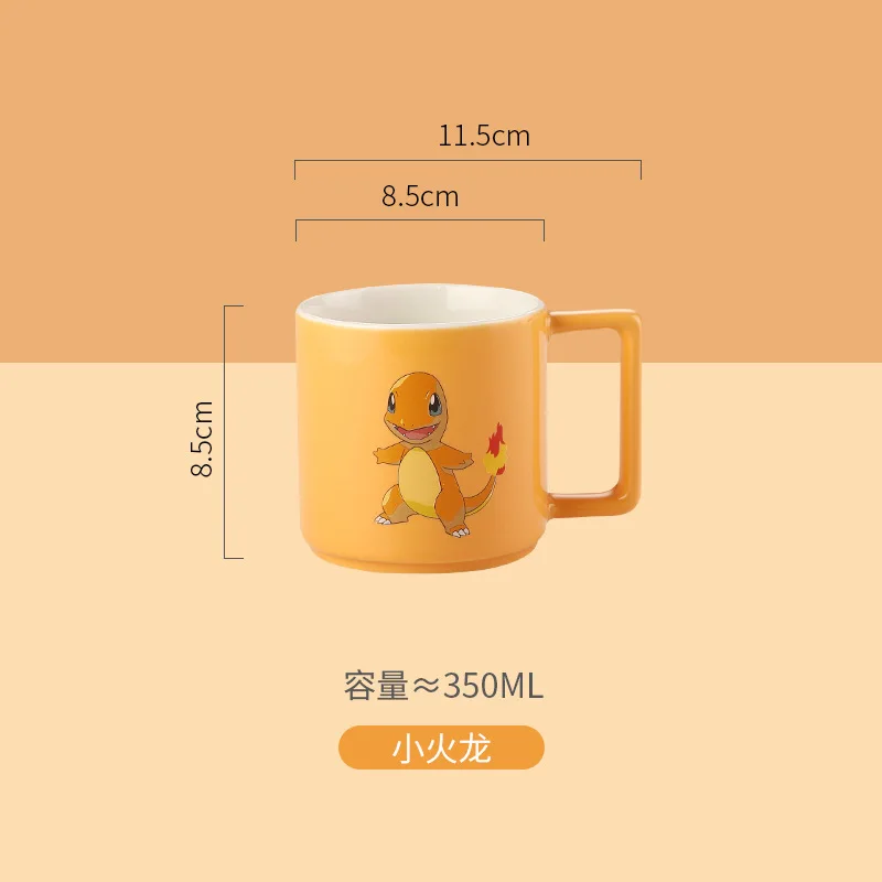 Taza con figura de Pokémon de Anime, vasos de agua creativos de dibujos animados para niños, Psyduck Charmander Squirtle, taza creativa de cerámica bonita