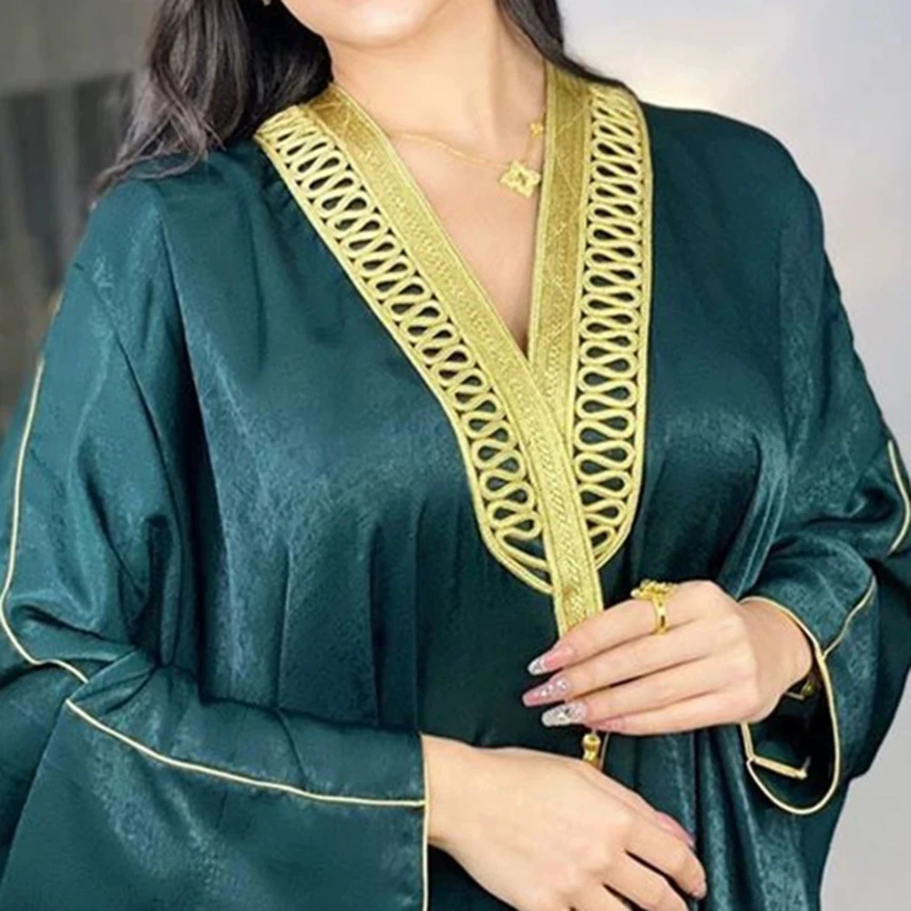 Arab Dubai Turkish bat sleeve robe cardigan long Muslim women's clothing-GZXX552