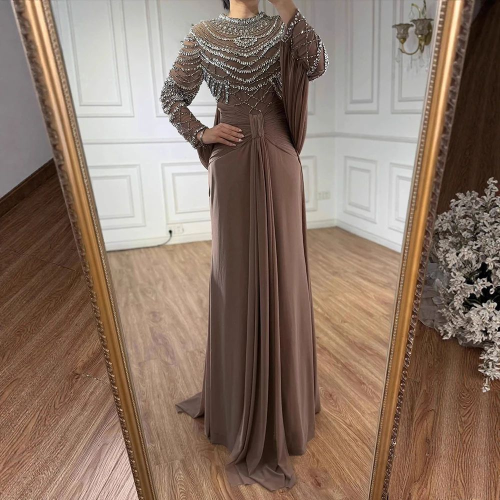mermaid dress hijab Muslim Mermaid Wedding Dresses With Cape -