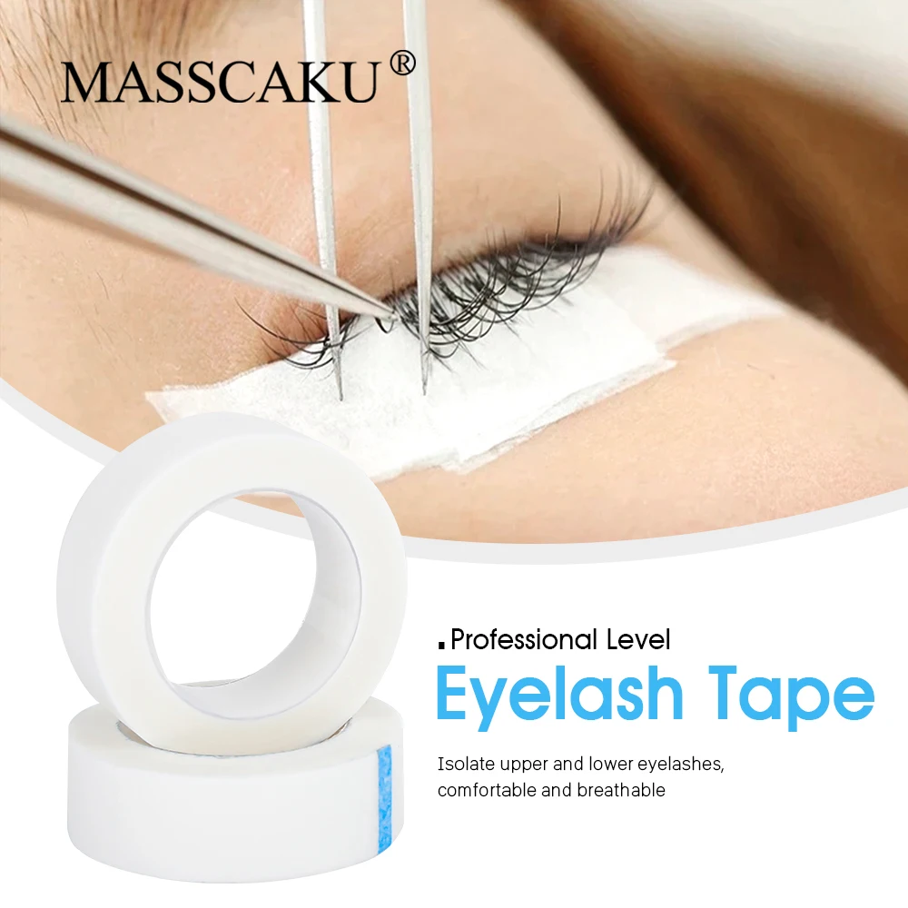 MASSCAKU 5 Rolls PE Material Breathable Anti-allergy Self Grafting Easy Tear Eye Tapes Professional False Eyelash Tape