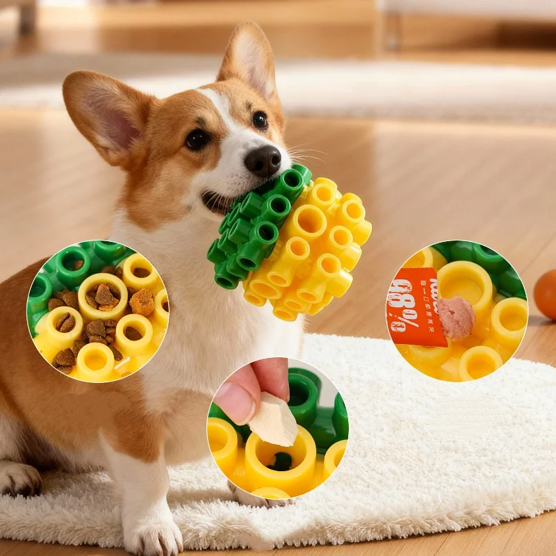 

Игрушка для жевания собак TPR с едой, головоломка, дизайн утечки для скрегования зубов, развлечения, развлечения, чистка зубов, жевательная игрушка для собак